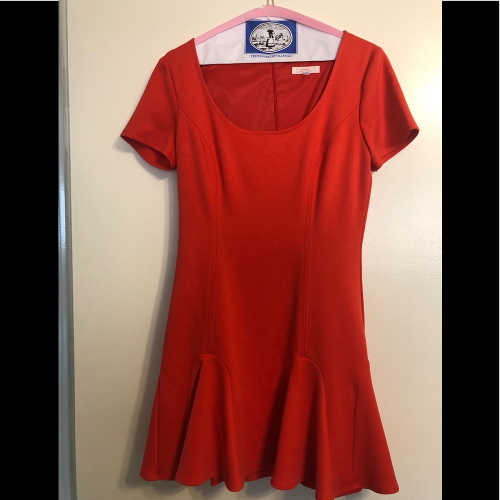 Trina Turk Womens Scoop Neck Dress Orange Medium